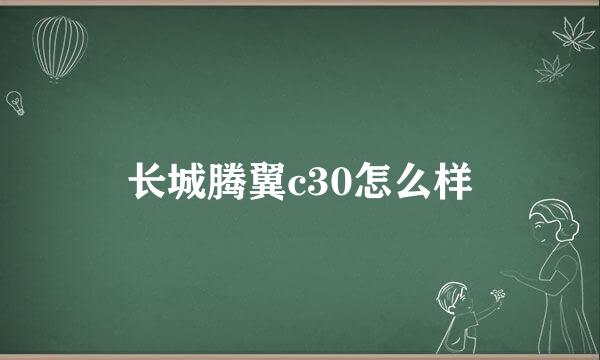 长城腾翼c30怎么样