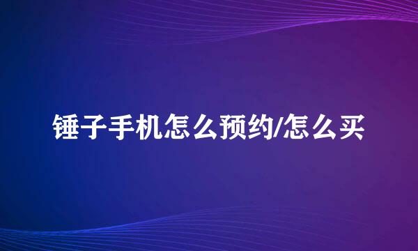 锤子手机怎么预约/怎么买