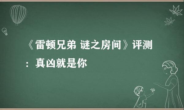 《雷顿兄弟 谜之房间》评测：真凶就是你