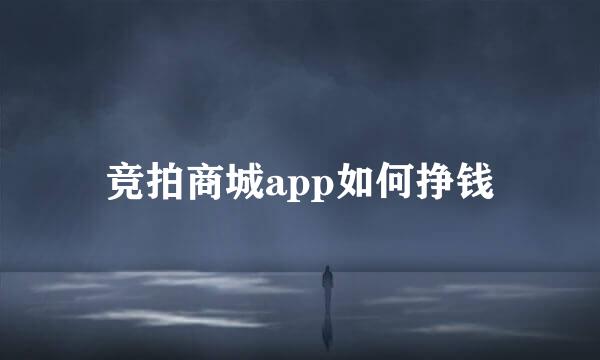 竞拍商城app如何挣钱