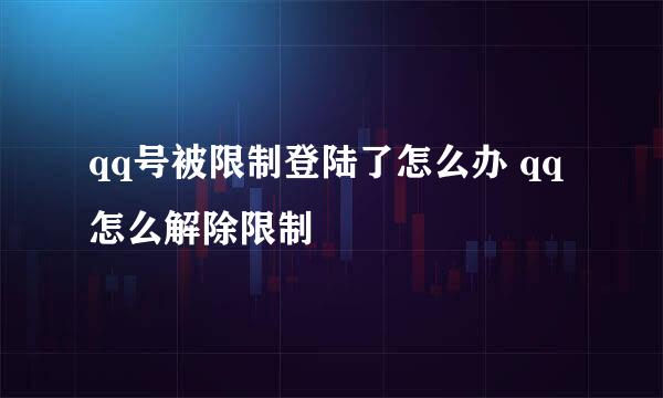 qq号被限制登陆了怎么办 qq怎么解除限制