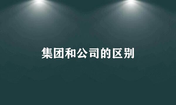 集团和公司的区别