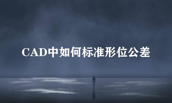 CAD中如何标准形位公差