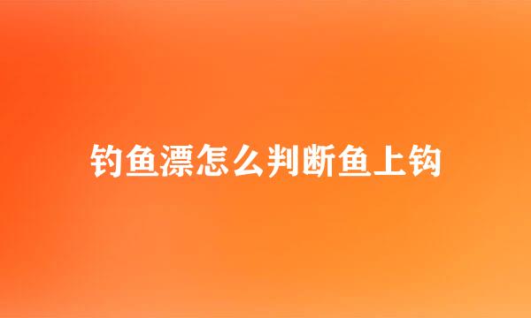 钓鱼漂怎么判断鱼上钩