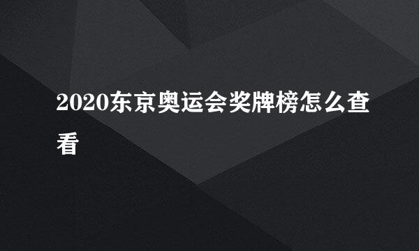 2020东京奥运会奖牌榜怎么查看