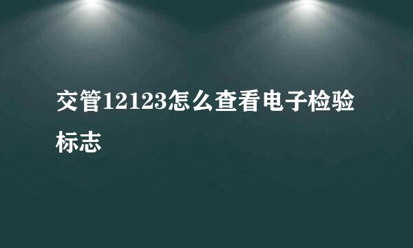 交管12123怎么查看电子检验标志