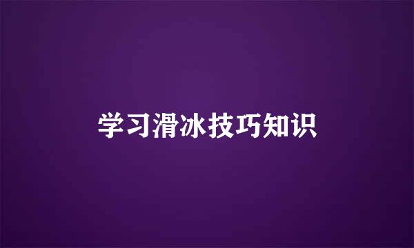 学习滑冰技巧知识