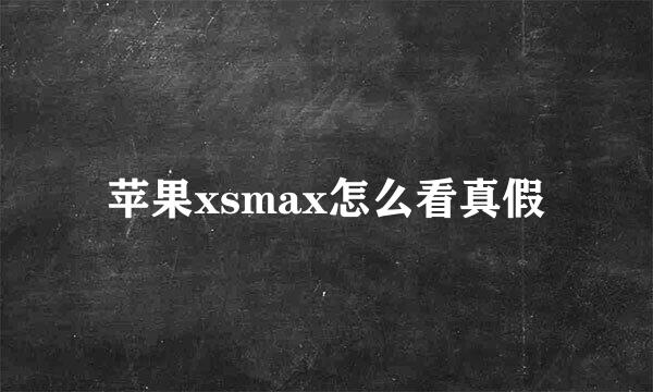 苹果xsmax怎么看真假