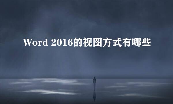 Word 2016的视图方式有哪些