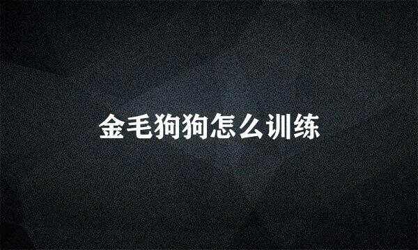 金毛狗狗怎么训练