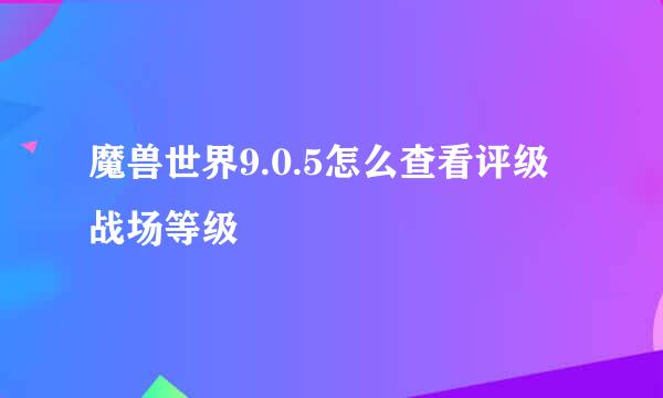 魔兽世界9.0.5怎么查看评级战场等级