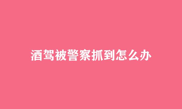 酒驾被警察抓到怎么办