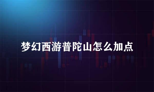 梦幻西游普陀山怎么加点