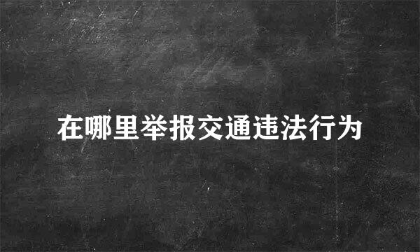 在哪里举报交通违法行为