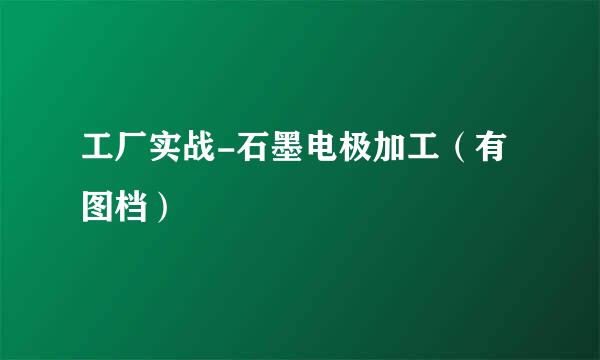 工厂实战-石墨电极加工（有图档）