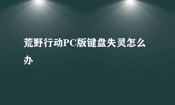 荒野行动PC版键盘失灵怎么办