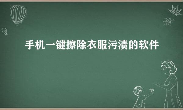 手机一键擦除衣服污渍的软件