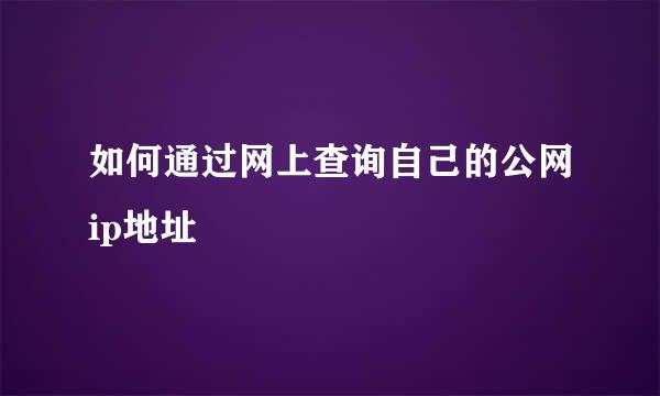 如何通过网上查询自己的公网ip地址