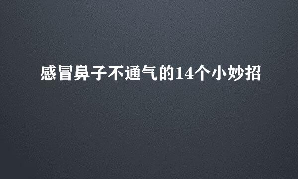 感冒鼻子不通气的14个小妙招