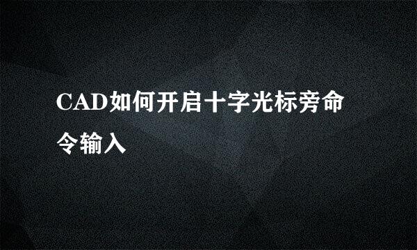 CAD如何开启十字光标旁命令输入