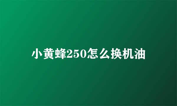 小黄蜂250怎么换机油