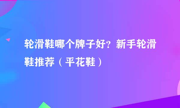 轮滑鞋哪个牌子好？新手轮滑鞋推荐（平花鞋）