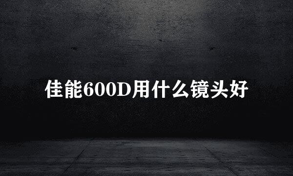 佳能600D用什么镜头好