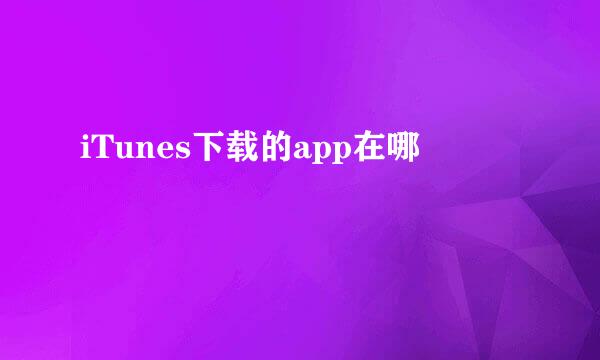 iTunes下载的app在哪