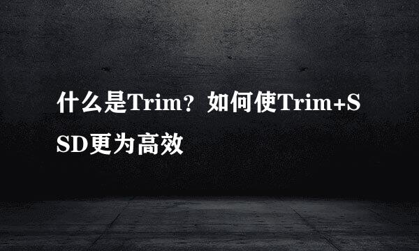 什么是Trim？如何使Trim+SSD更为高效