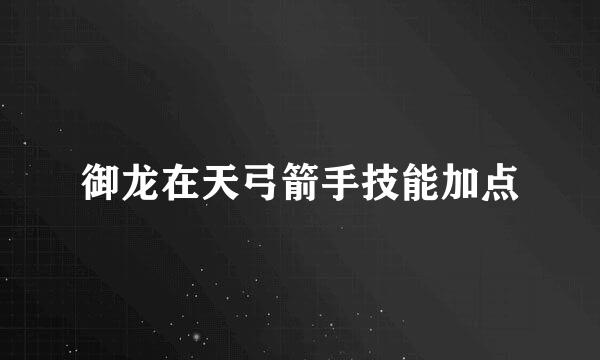 御龙在天弓箭手技能加点