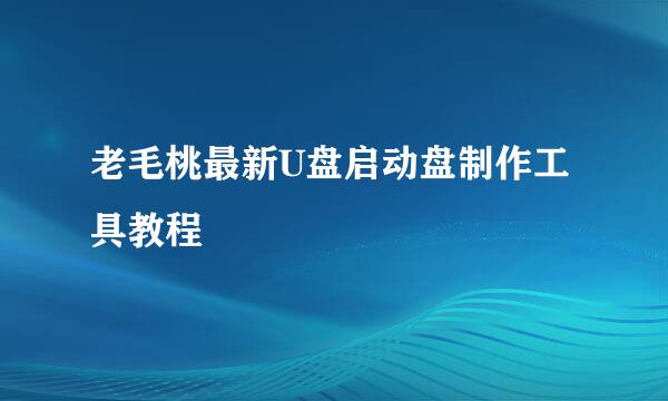 老毛桃最新U盘启动盘制作工具教程