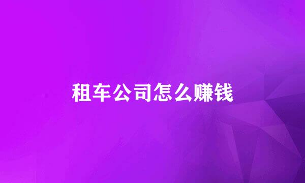 租车公司怎么赚钱