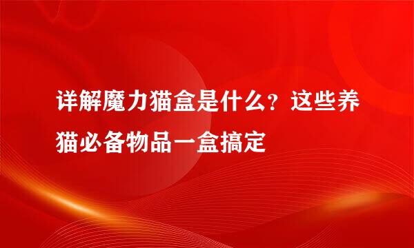 详解魔力猫盒是什么？这些养猫必备物品一盒搞定