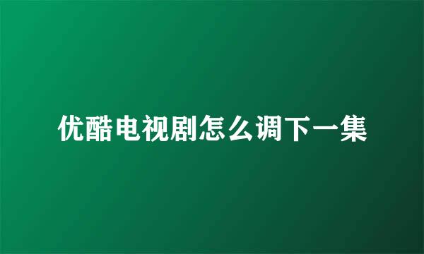 优酷电视剧怎么调下一集