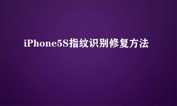 iPhone5S指纹识别修复方法