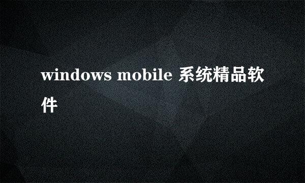 windows mobile 系统精品软件