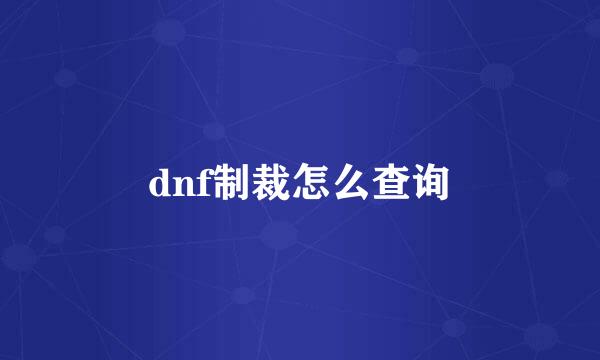 dnf制裁怎么查询