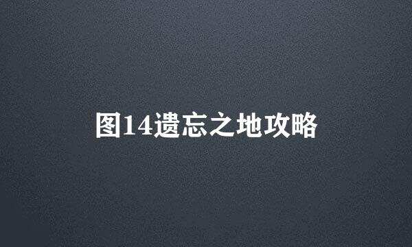 图14遗忘之地攻略