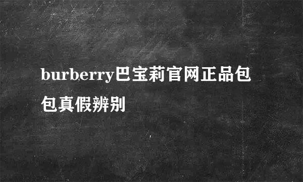 burberry巴宝莉官网正品包包真假辨别