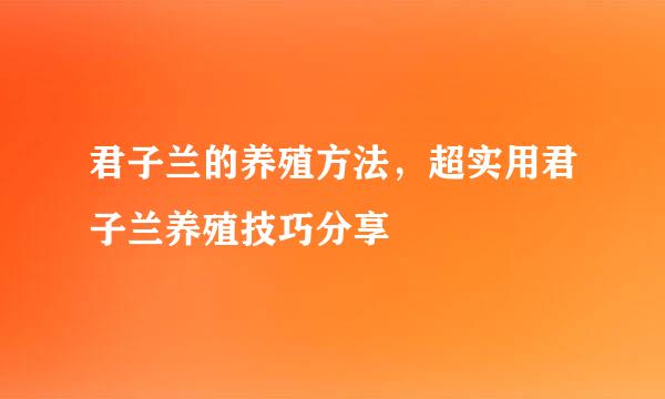 君子兰的养殖方法，超实用君子兰养殖技巧分享