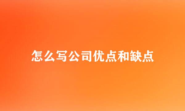 怎么写公司优点和缺点