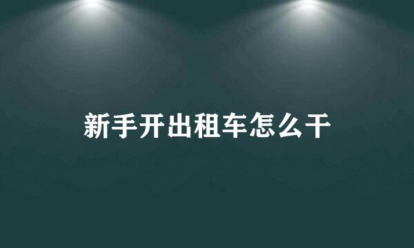 新手开出租车怎么干