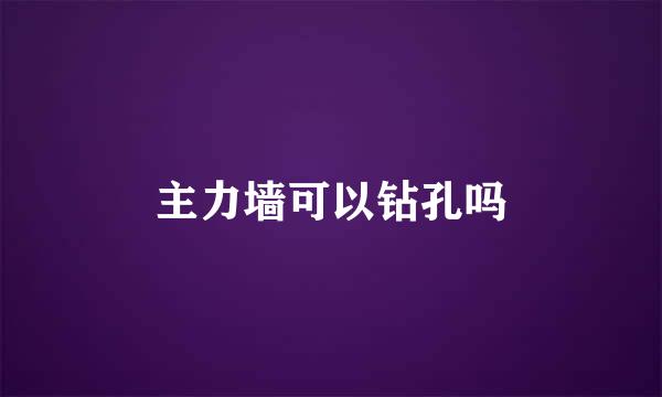 主力墙可以钻孔吗