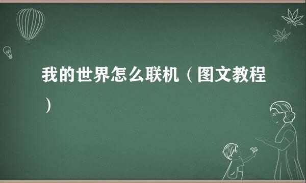 我的世界怎么联机（图文教程）