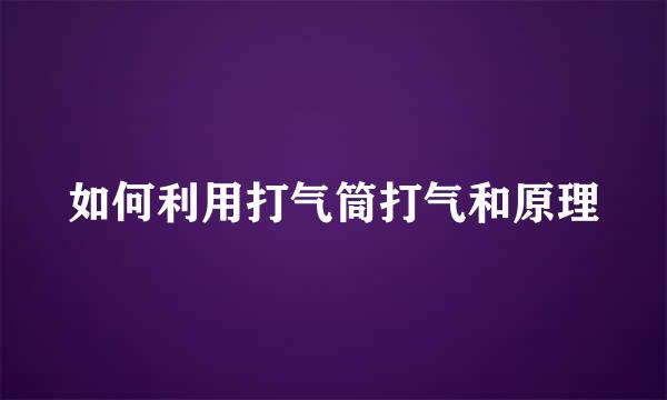 如何利用打气筒打气和原理