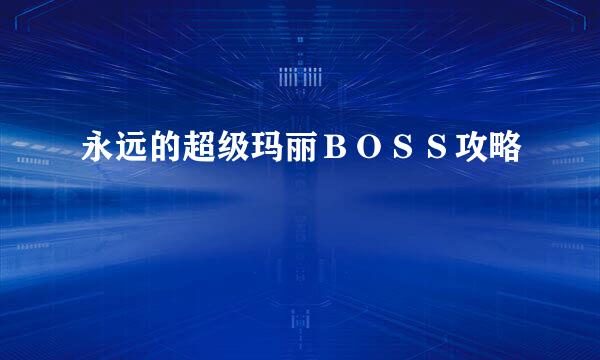 永远的超级玛丽ＢＯＳＳ攻略