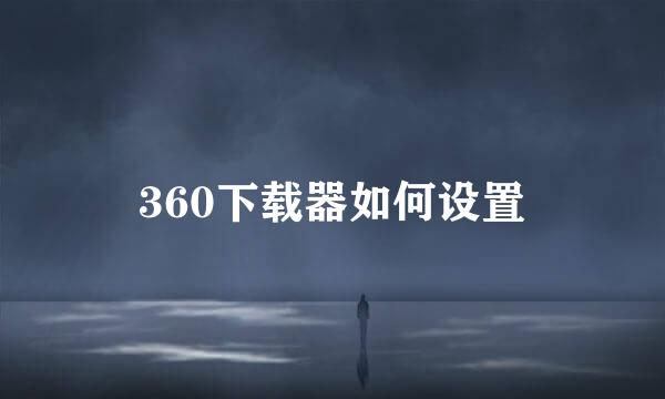 360下载器如何设置