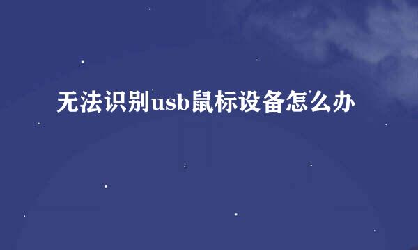 无法识别usb鼠标设备怎么办