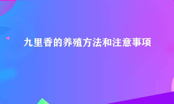 九里香的养殖方法和注意事项