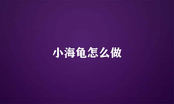 小海龟怎么做